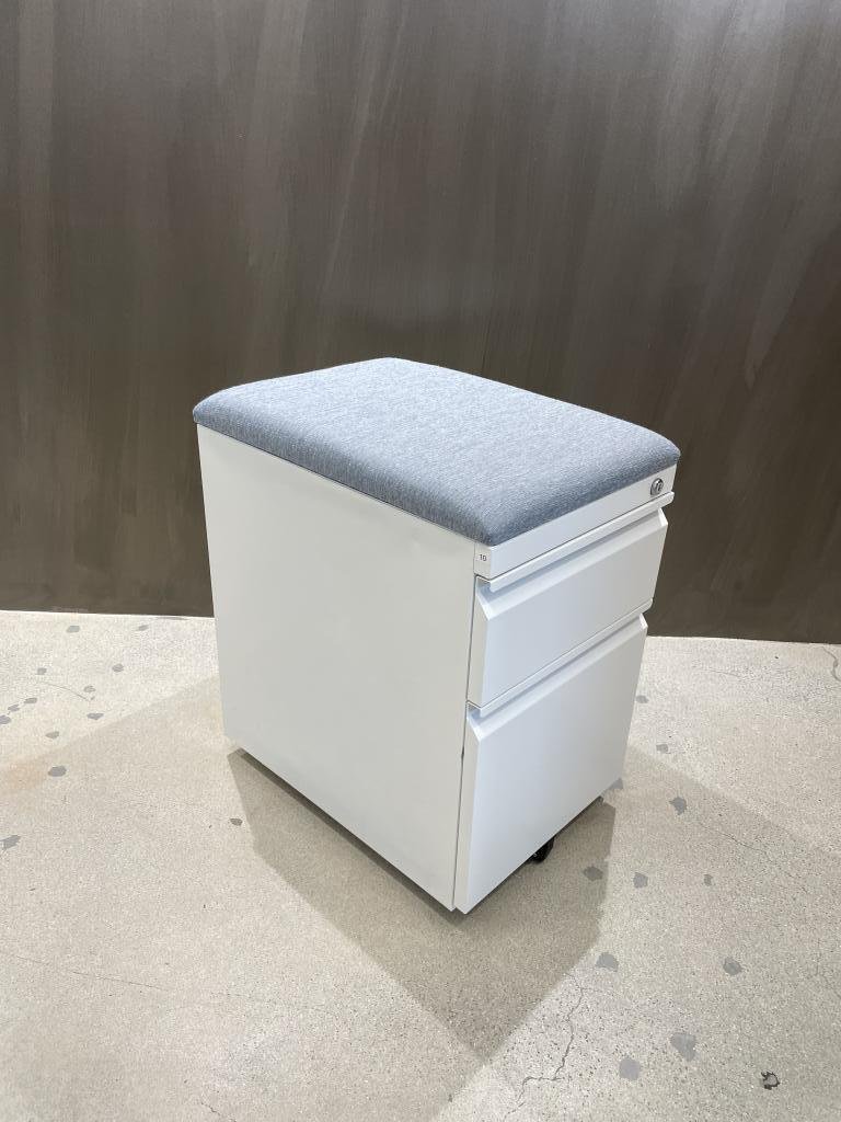 Herman Miller Grey Cushion White Mobile Ped