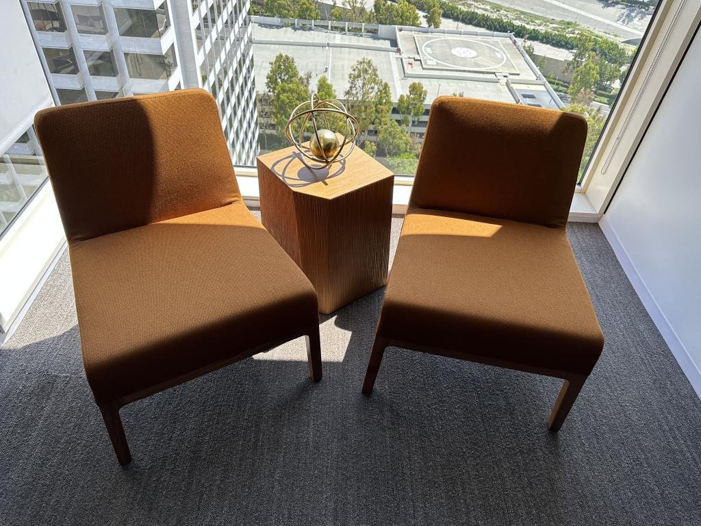 Keilhauer Saddle Brown with Wood Legs Lounge