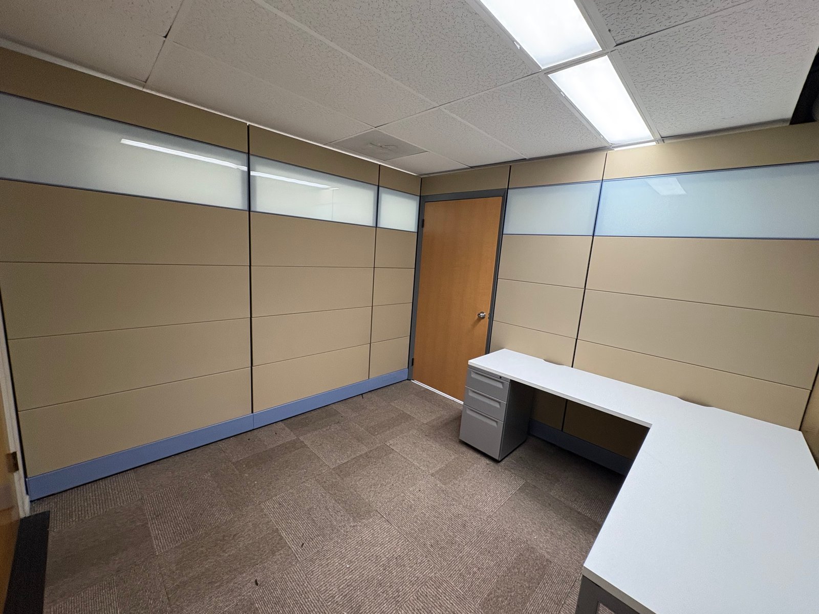 Ethospace 96” tall custom frosted glass Modular Office