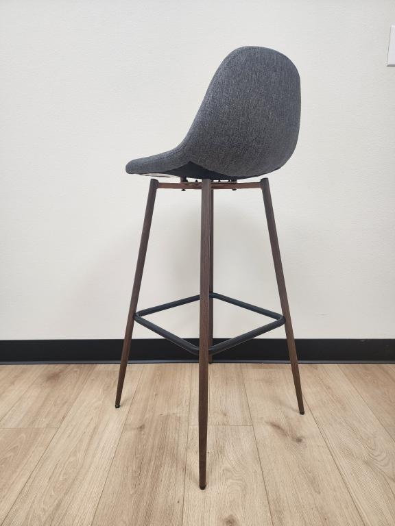 Dorel grey fabric bar height stool metal leg
