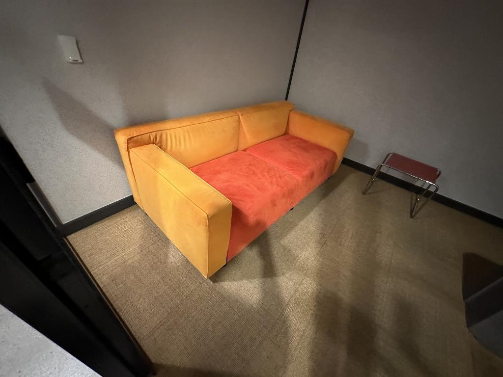 We Work Suede Commercial Orange and Red Sofa