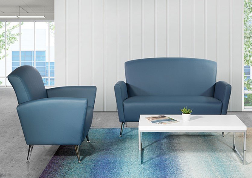 Loveseat in Dillon Blue or Black Fabric