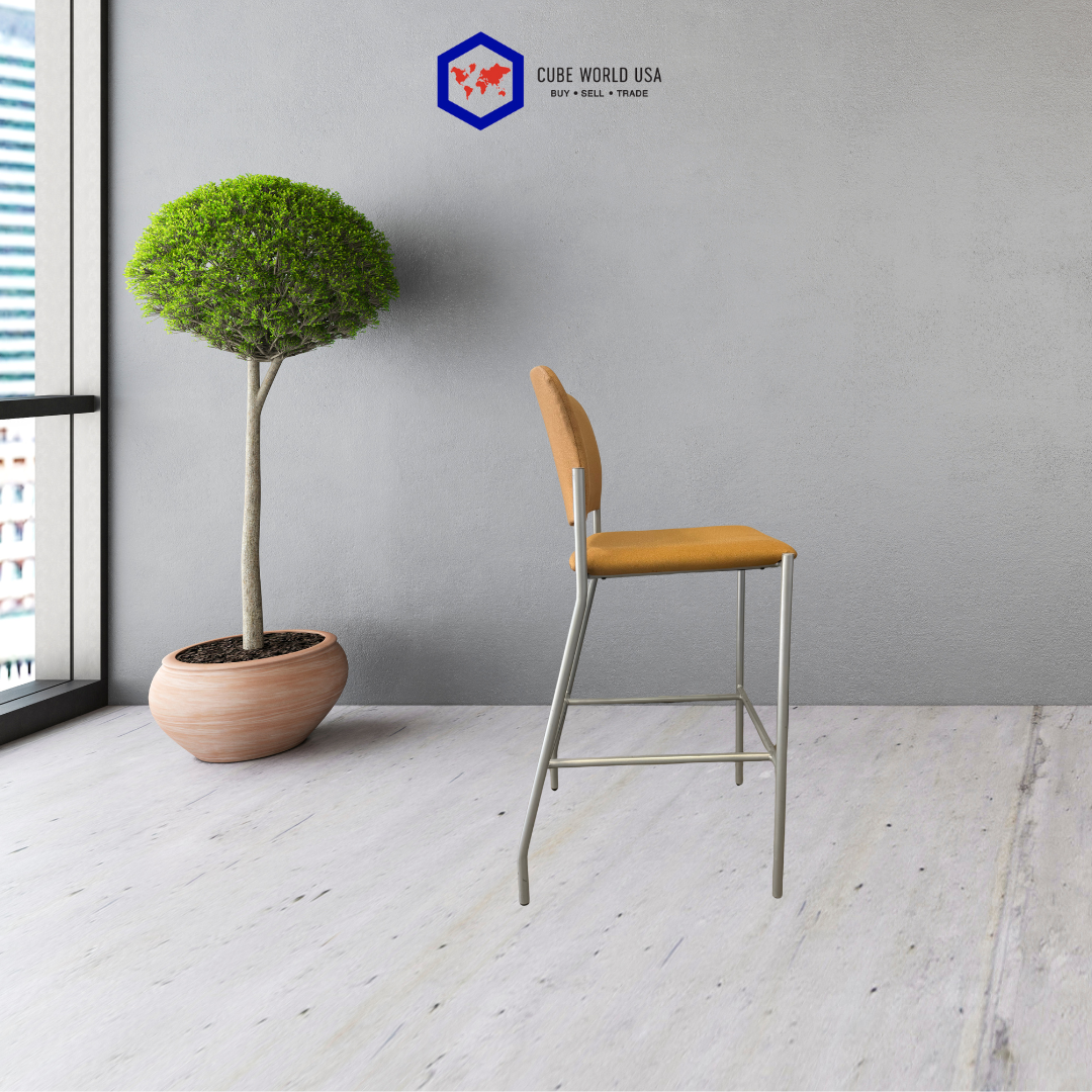 National tag barstools square shaped with burlap fabric