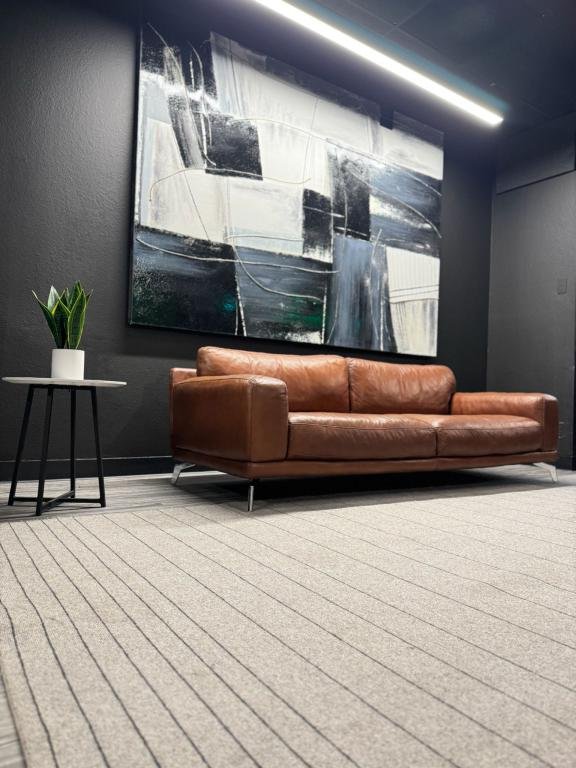 Bernhardt Classix Camel Leather Sofa Vintage