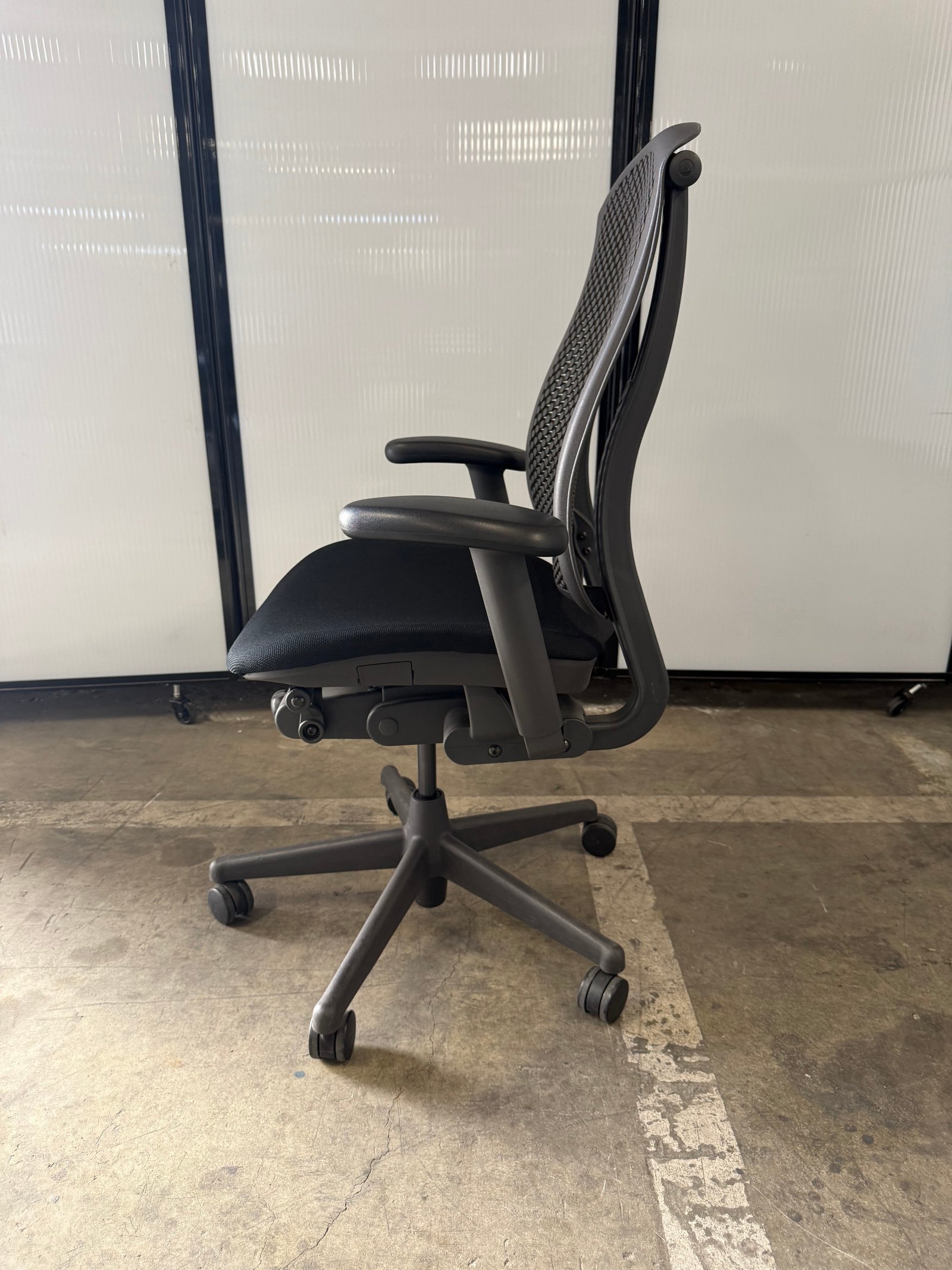 Herman Miller Celle black fabric seat graphite back fully loaded