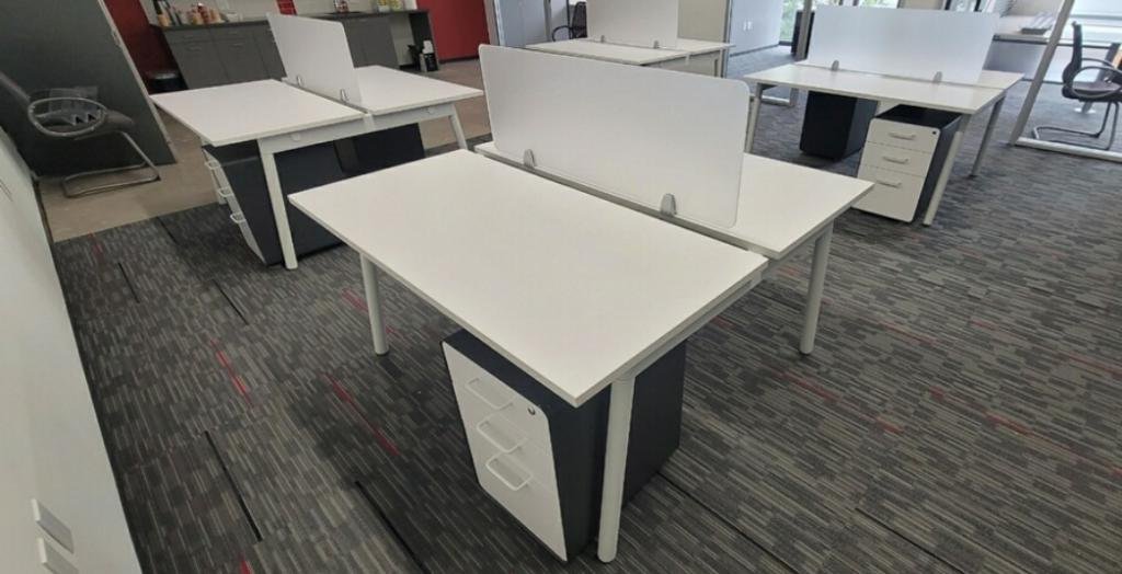 White Poppin Benching Stations 57"x27"
