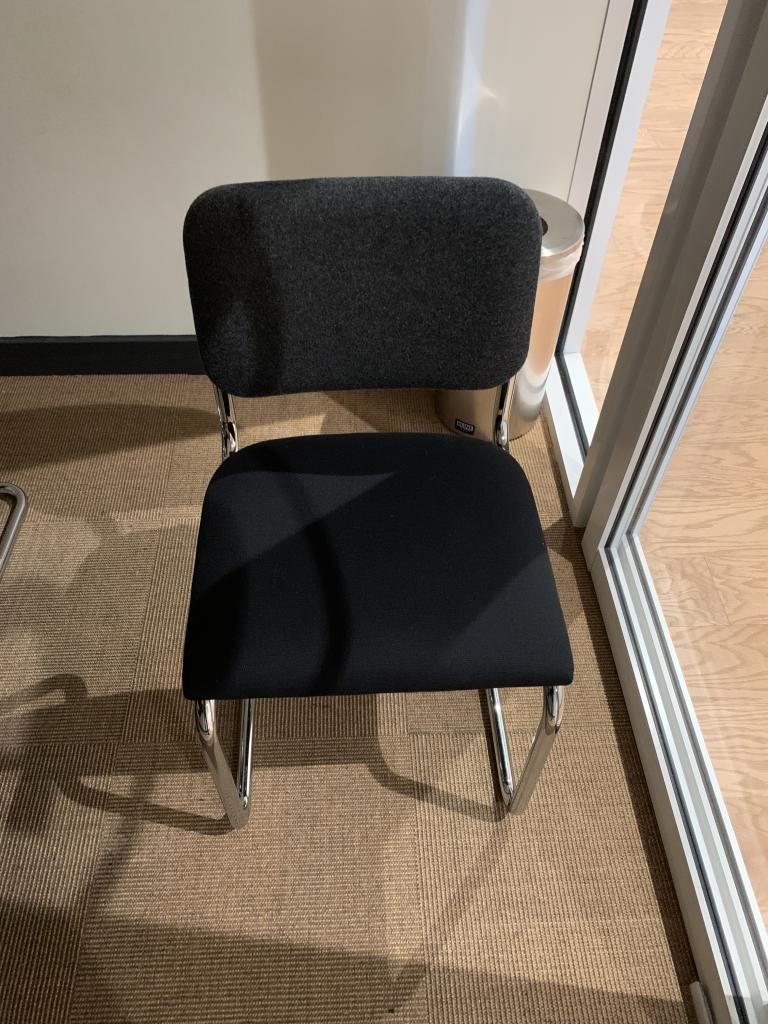 Knoll sled base guest chairs black fabric