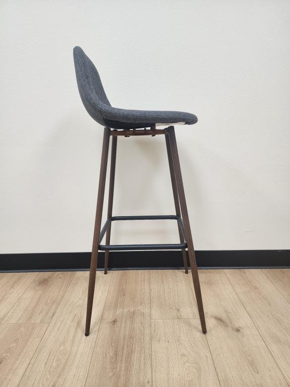 Dorel grey fabric bar height stool metal leg