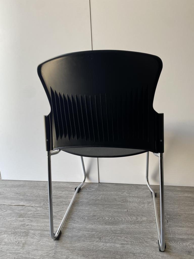 Black Boss Stack chairs with Steel Frame