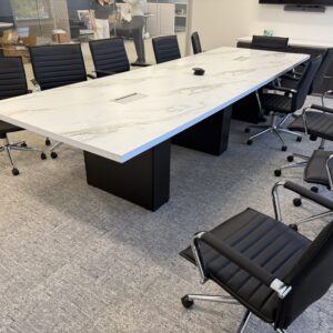 Steelcase Payback Borghini Marble top with black base table ANY Size