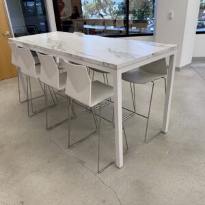 Steelcase Payback Borghini Bar Height table 8’x3’ with white base