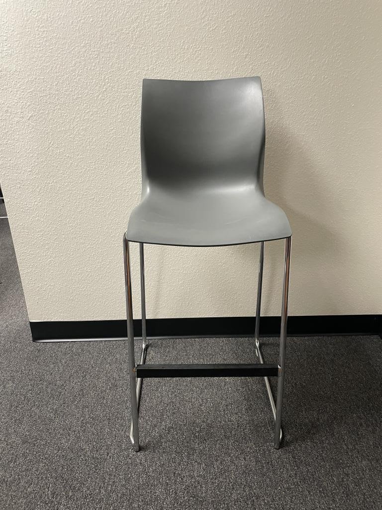 Teknion Grey Barstool with Steel Base