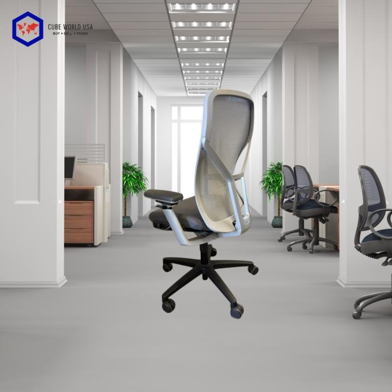 Allsteel Acuity Grey Seat Silver Back Loaded