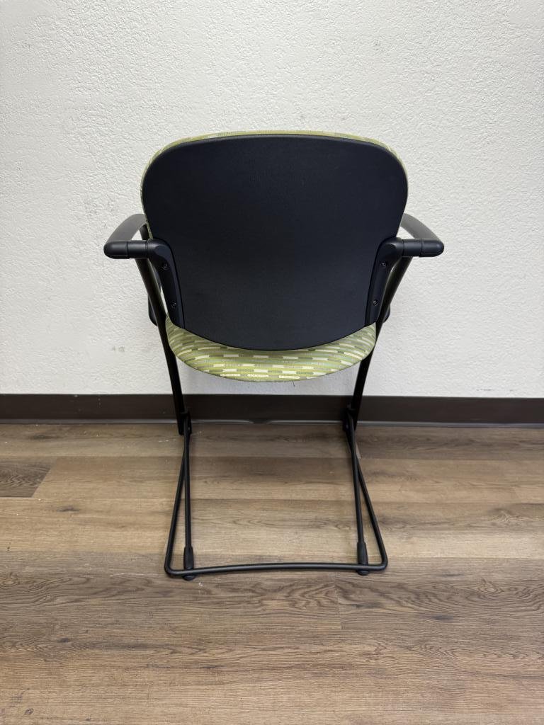 Steelcase Black Sled Base Green Guest Chair