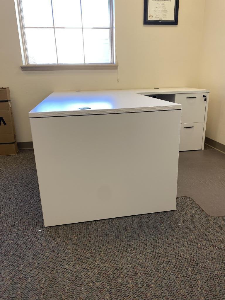 OFS white 6x6 double ped desk in 6 finishes