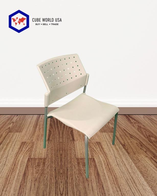Teknion White Stackable Chairs