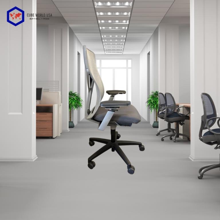 Allsteel Acuity Grey Seat Silver Back Loaded