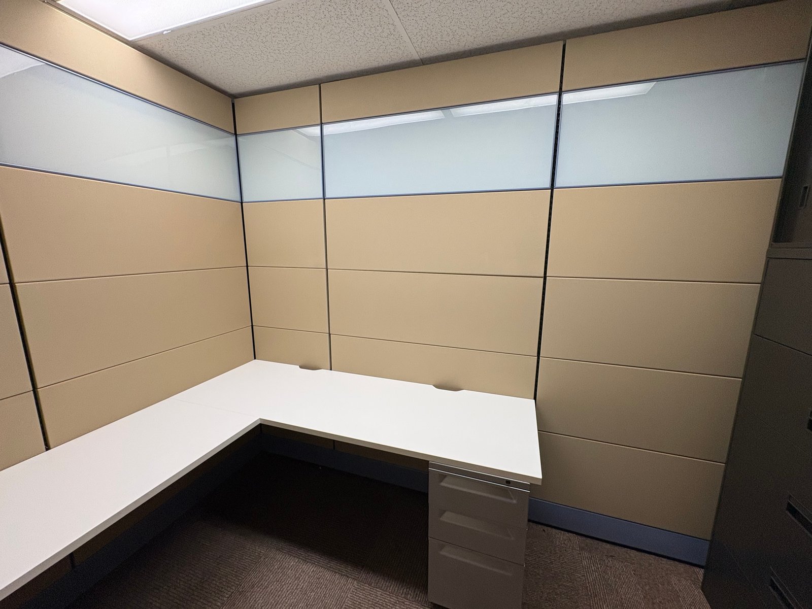 Ethospace 96” tall custom frosted glass Modular Office