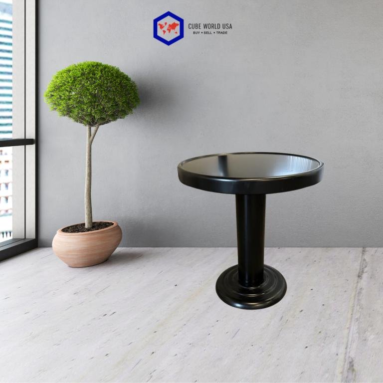 We Work Black Metal End Table 17.5inTx16inW