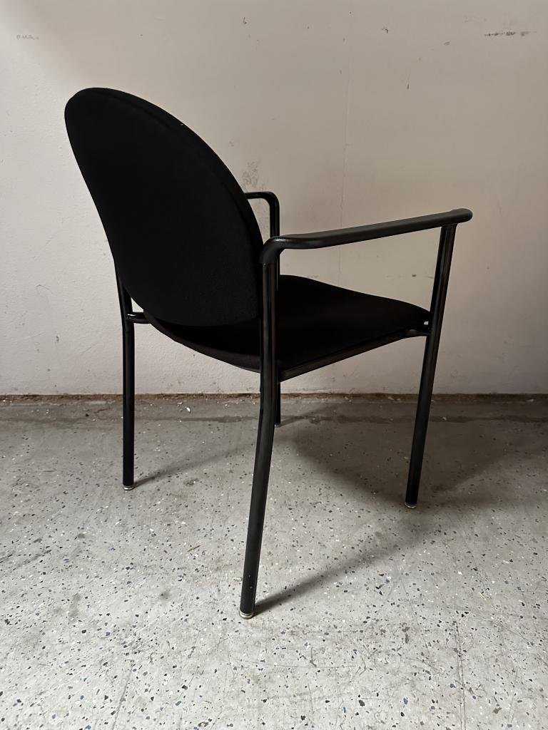 KI black stacking chairs