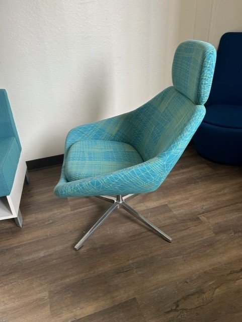 Allermuir Open teal sofa lounge chair