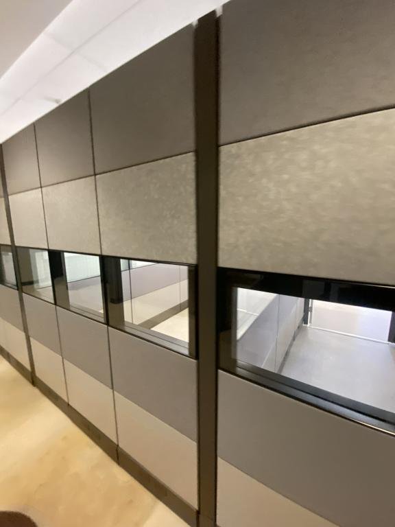 86" Herman Miller Ethospace Grey W glass