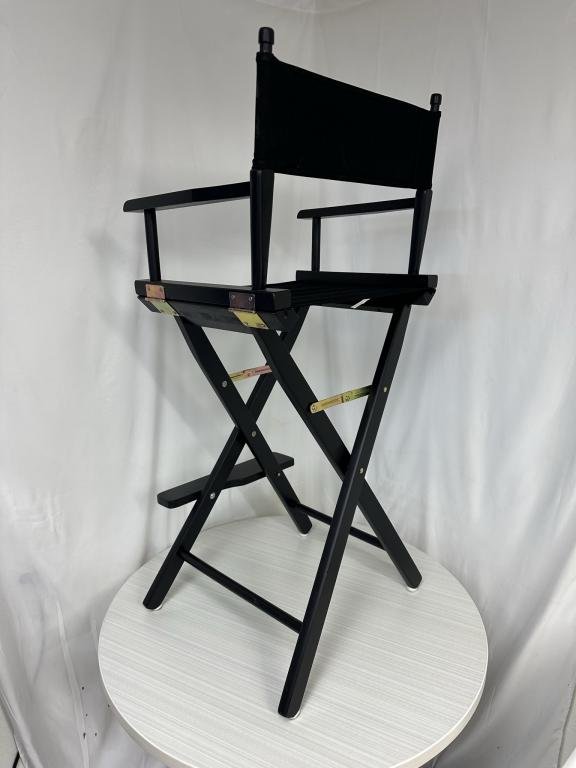 Black Directors Chairs W/ Foot Rest Foldable