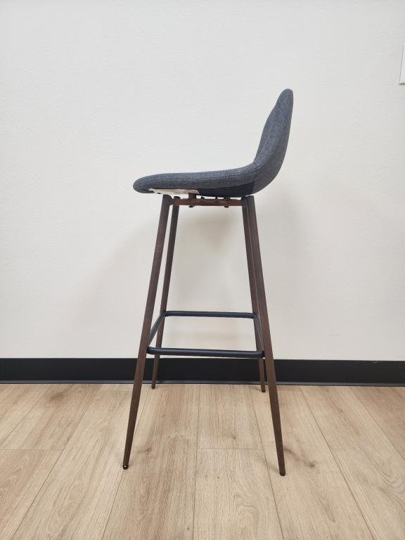 Dorel grey fabric bar height stool metal leg