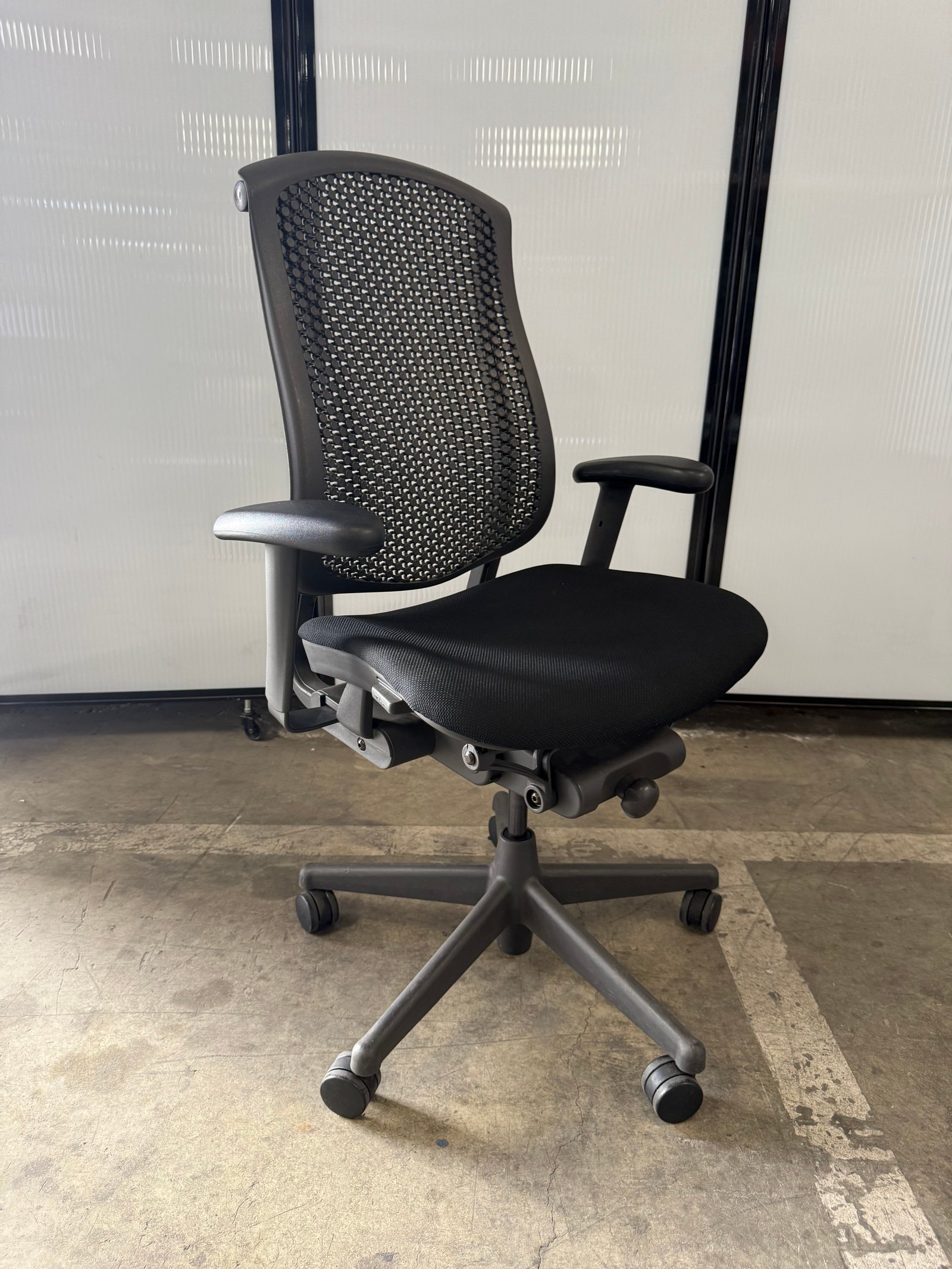 Herman Miller Celle black fabric seat graphite back fully loaded