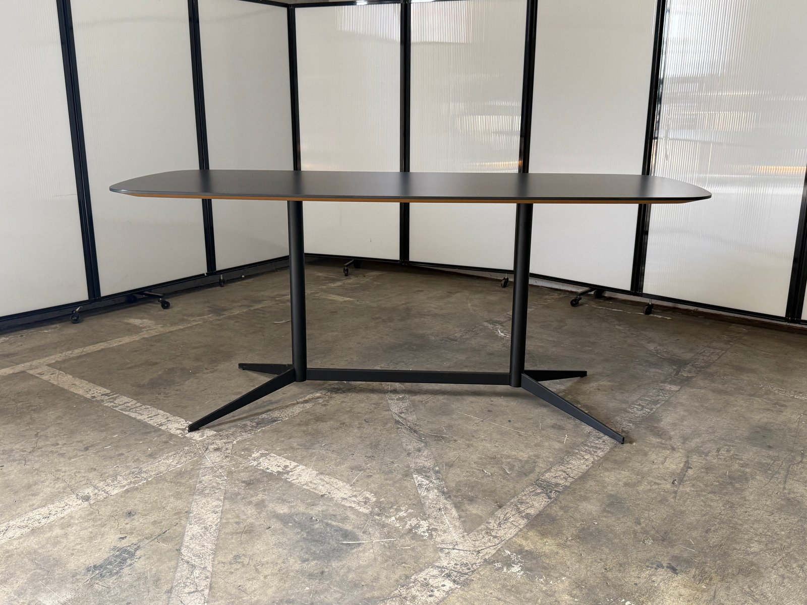Herman Miller Eames black counter height top conference table 7'Wx3'Dx3'T