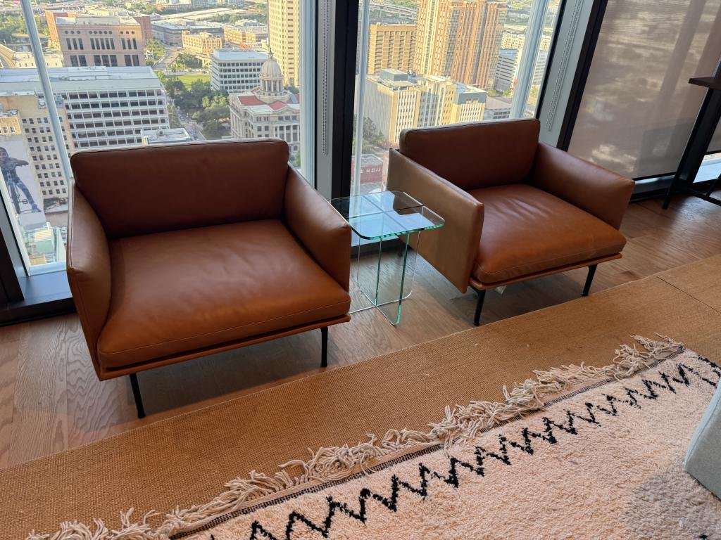 Slovakia made saddle brown leather lounge