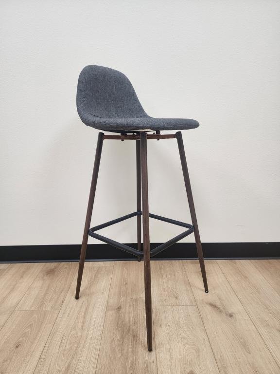 Dorel grey fabric bar height stool metal leg