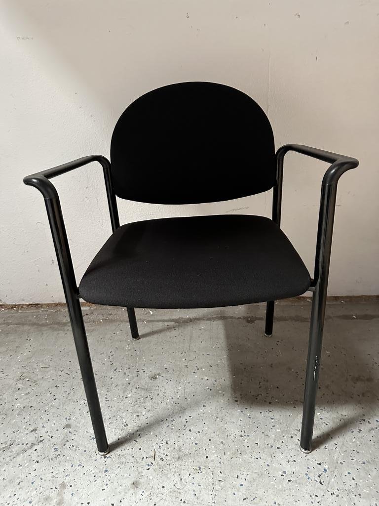 KI black stacking chairs