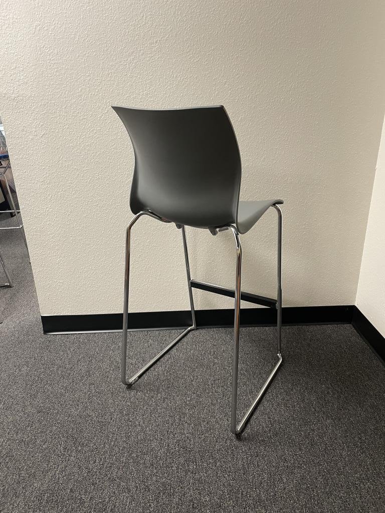 Teknion Grey Barstool with Steel Base