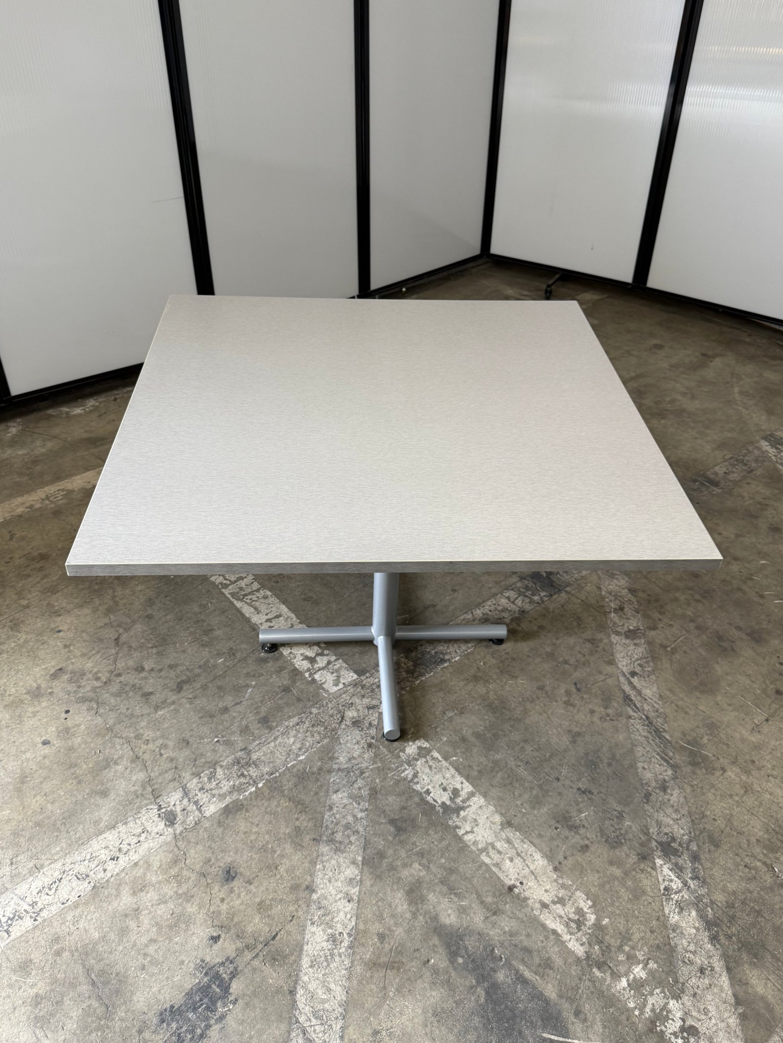 OFS 42"W light Grey square breakroom table