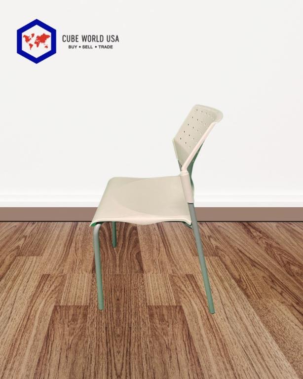 Teknion White Stackable Chairs