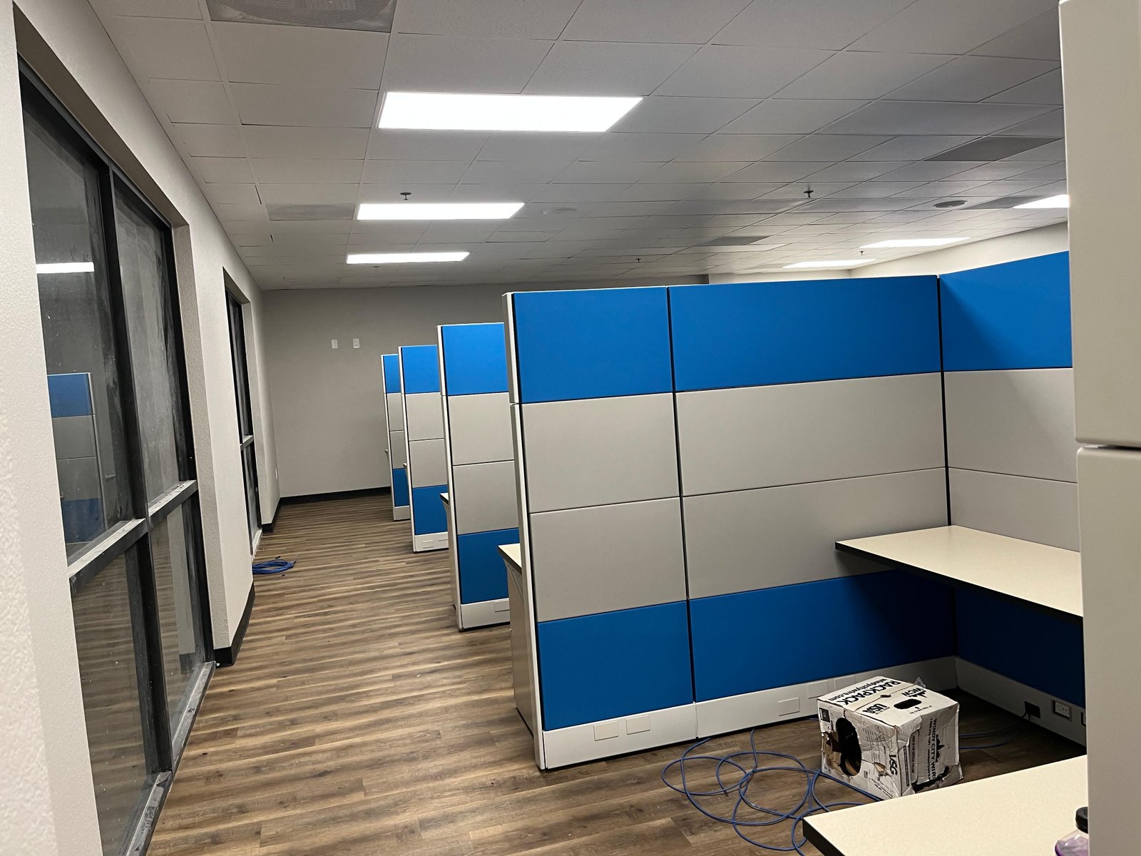 Herman Miller Ethospace 6x6x70in Tall Blue and Silver Any Size