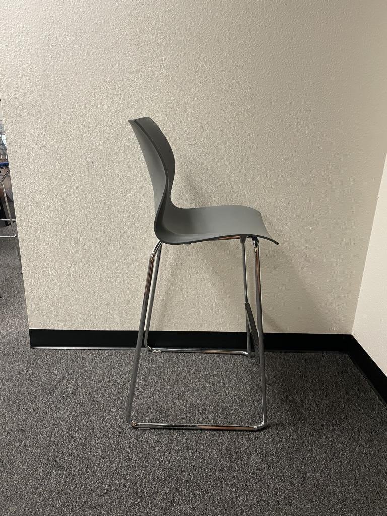 Teknion Grey Barstool with Steel Base
