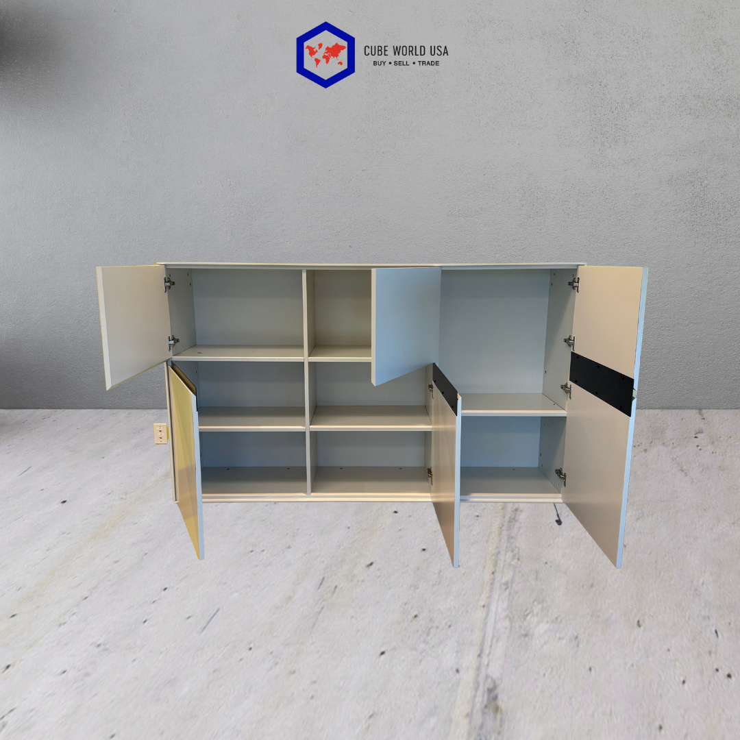 8x73x17 Designer White Multi Drawer Credenza