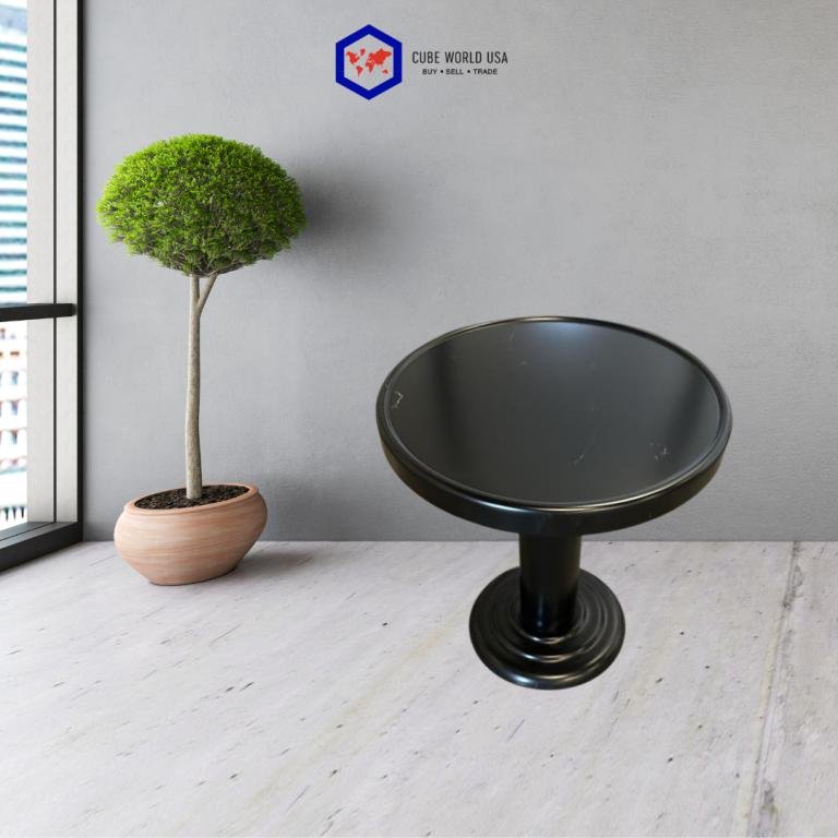 We Work Black Metal End Table 17.5inTx16inW