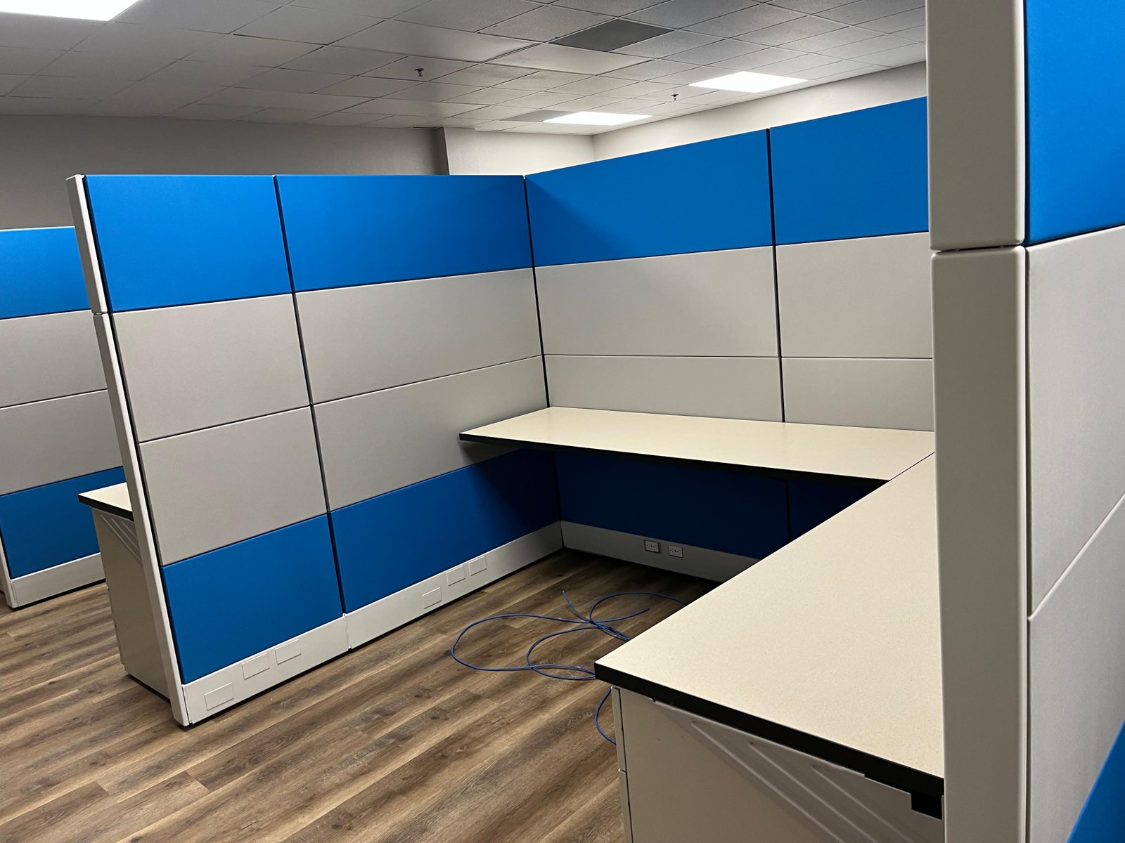 Herman Miller Ethospace 6x6x70in Tall Blue and Silver Any Size