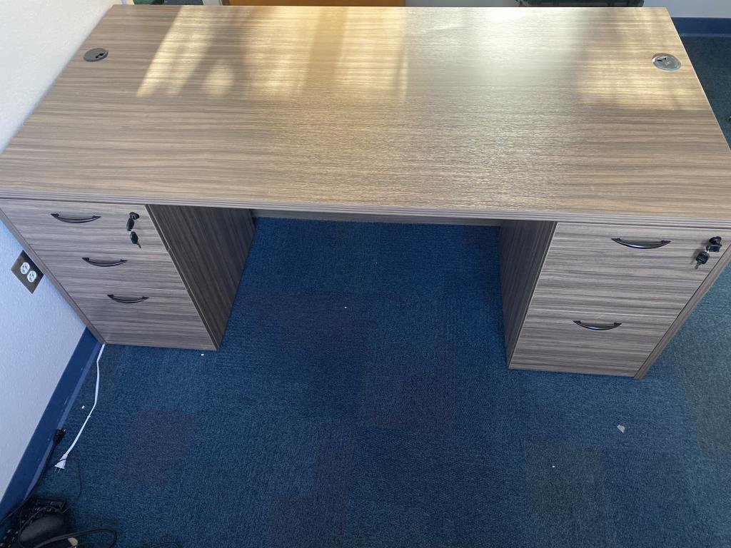 Walnut 6x3 Executive Desk 2 PED IN 6 finishes