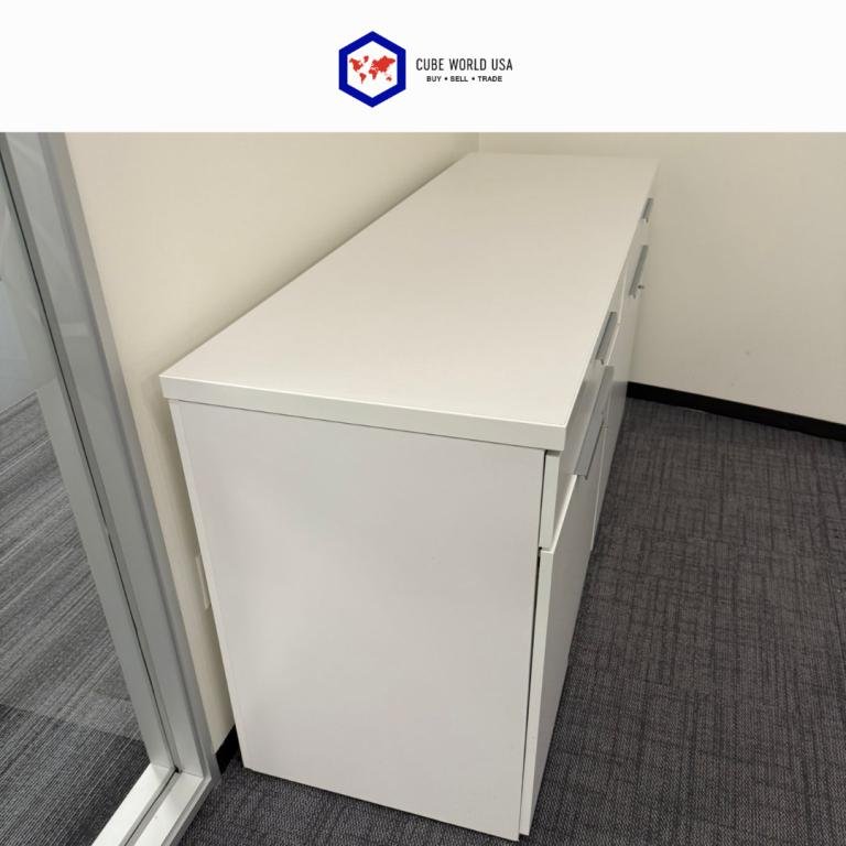 All white Steelcase 6x2x3 credenza