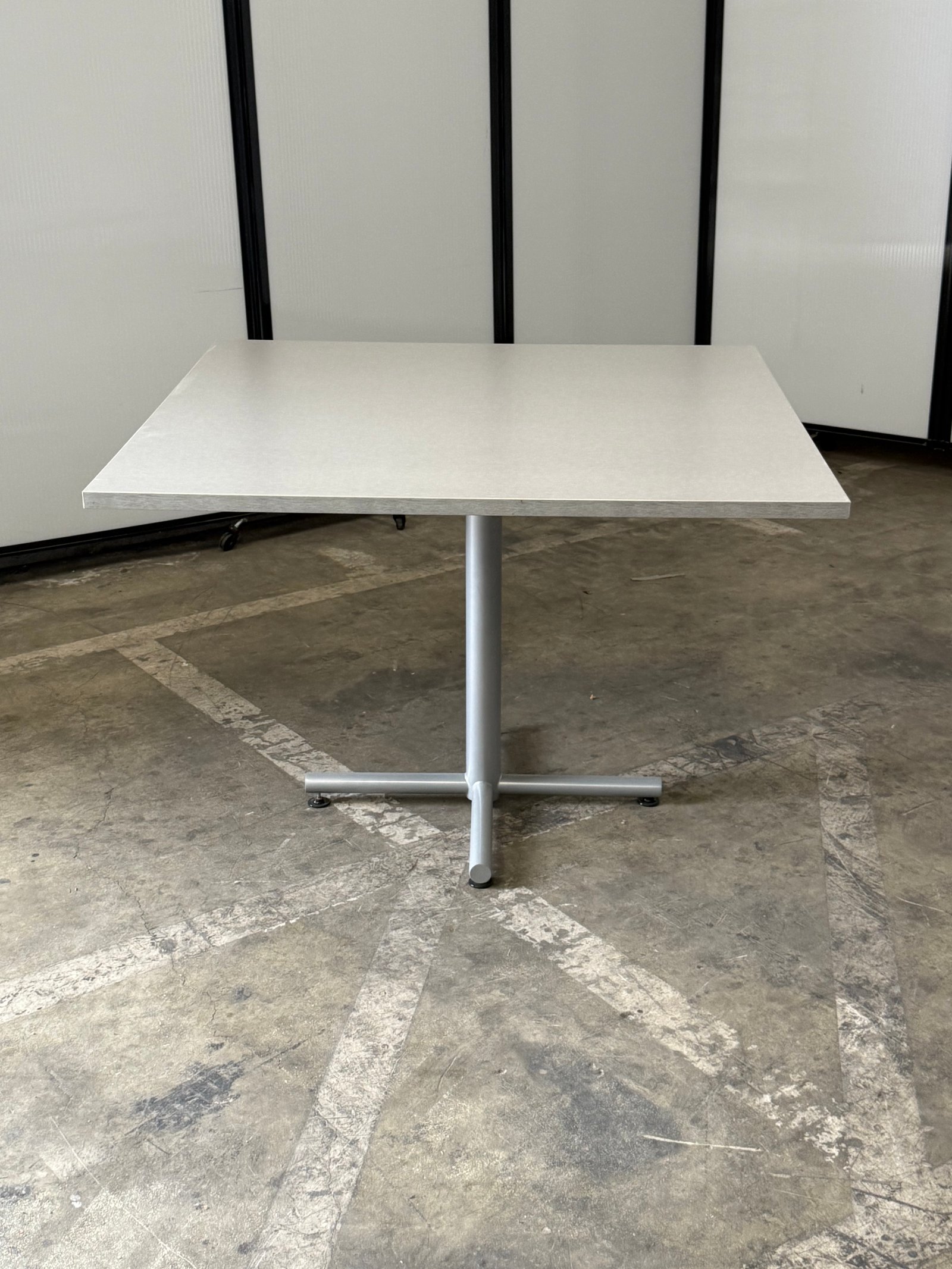 OFS 42"W light Grey square breakroom table
