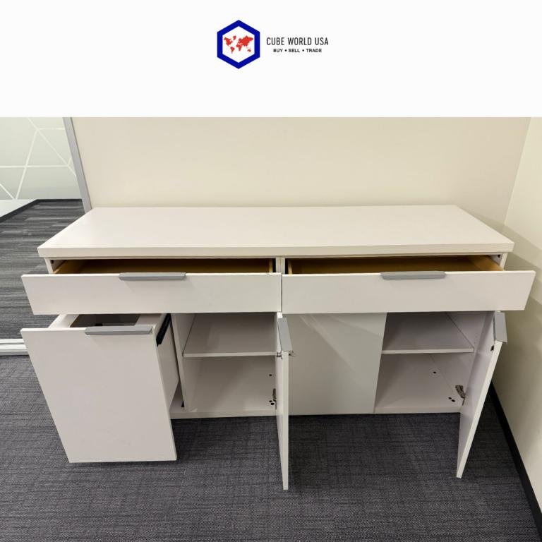 All white Steelcase 6x2x3 credenza