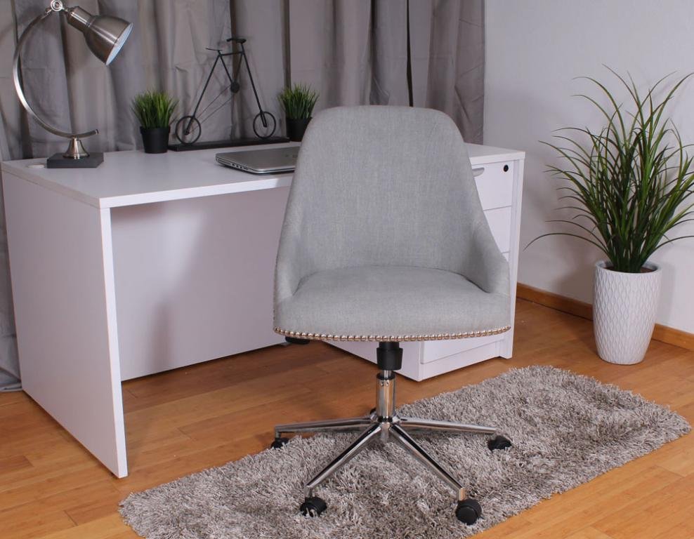 BOSS Gray Linen Conference Chair
