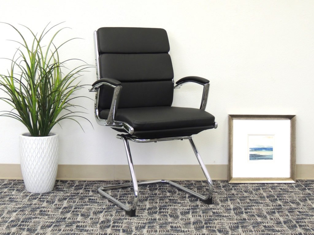 Boss Ribbed Black CaressoftPlus Guest Chair