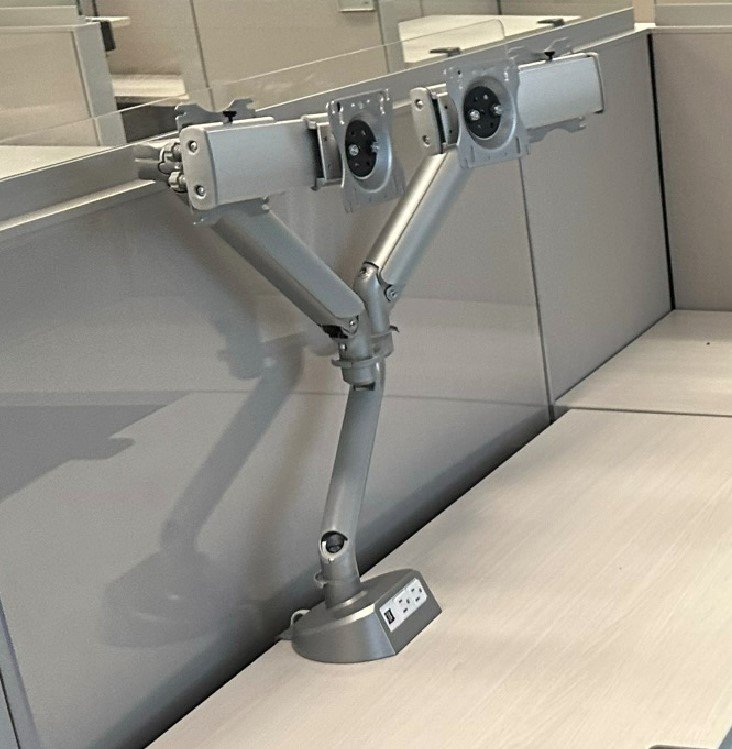Ergonomic USB & Power Dual Monitor Arms