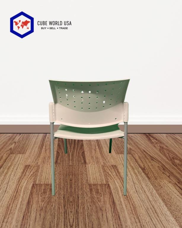 Teknion White Stackable Chairs