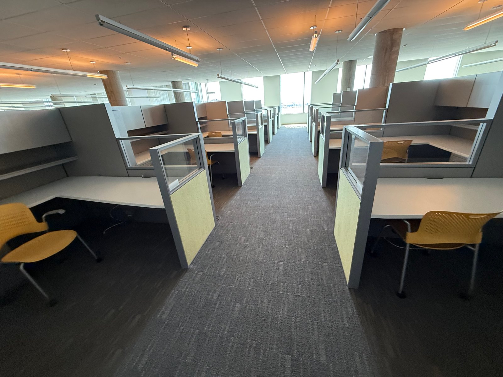 Haworth Compose Accented Various Sizes L Shape Stations 65" Tall